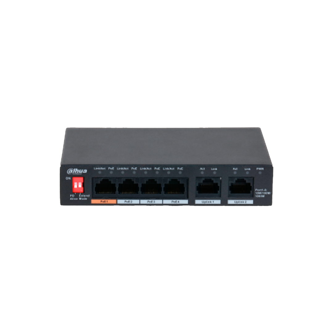 DAHUA DH-PFS3006-4GT-60 - Switch PoE de 6 Puertos Gigabit/ 4